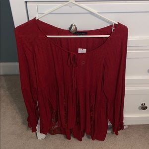 Red long sleeve top